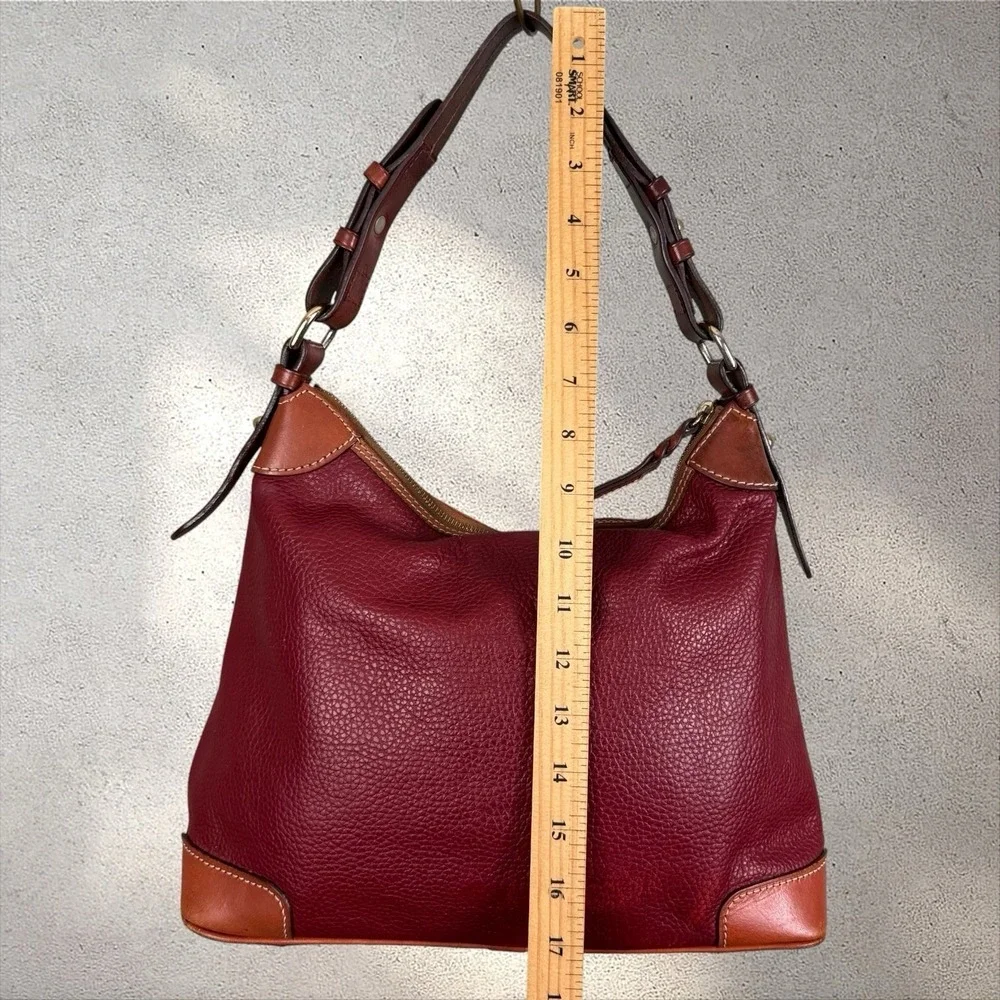 Dooney & Bourke Pebble Grain Hobo Shoulder Bag Purse Wine Red